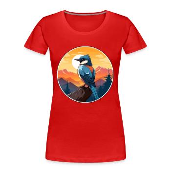 Jay Vogel Buntes Aquarell Cartoon Kawaii Tier - Frauen Premium Bio T-Shirt - Rot - Vorne - Mia (176cm)