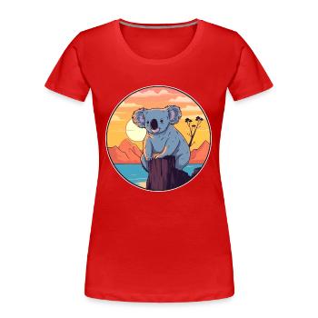 Koala Colorful Watercolor Cartoon Kawaii Animal - Women's Premium Organic T-Shirt - red - Front - Mia (176cm)