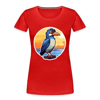 Jay Lustige Karikatur Kawaii Beach Illustration - Frauen Premium Bio T-Shirt - Rot - Vorne - Mia (176cm)
