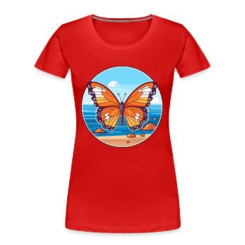 Schmetterling Aquarell Cartoon Kawaii Clipart Tier - Frauen Premium Bio T-Shirt - Rot - Vorne - Mia (176cm)