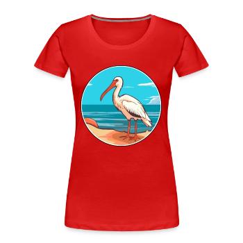 Ibis Aquarell Cartoon Kawaii Clipart Tier - Frauen Premium Bio T-Shirt - Rot - Vorne - Mia (176cm)