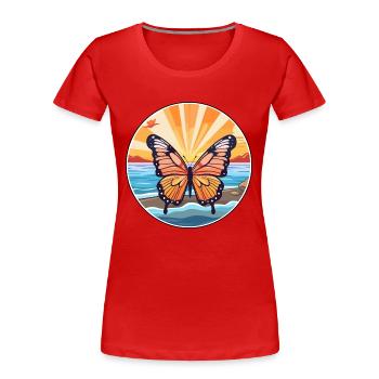 Schmetterling Aquarell Cartoon Kawaii Clipart Tier - Frauen Premium Bio T-Shirt - Rot - Vorne - Mia (176cm)
