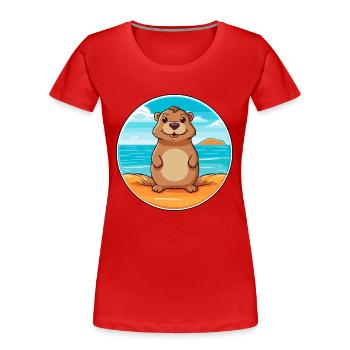 Gopher Aquarell Cartoon Kawaii Clipart Tier - Frauen Premium Bio T-Shirt - Rot - Vorne - Mia (176cm)