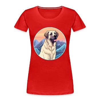 Anatolian Shepherd Dog Breed Cartoon Kawaii Waterc - Women's Premium Organic T-Shirt - red - Front - Mia (176cm)