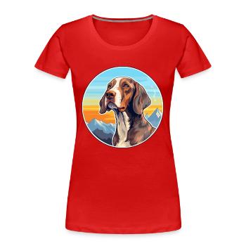 Auvergne Pointing Dog Breed Cartoon Kawaii Waterco - Women's Premium Organic T-Shirt - red - Front - Mia (176cm)