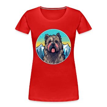 Bouvier Des Ardennes Hunderasse Cartoon Kawaii Wate - Frauen Premium Bio T-Shirt - Rot - Vorne - Mia (176cm)