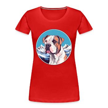 Bully Kutta chien race dessin animé Kawaii aquarelle - T-shirt bio Premium Femme - rouge - Devant - Mia (176cm)