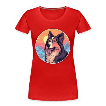 Carpathian Shepherd Dog Breed Cartoon Kawaii Water - Women's Premium Organic T-Shirt - red - Front - Mia (176cm)