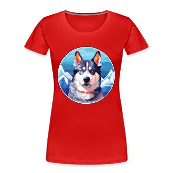 Cao De Seo Miguel Hunderasse Cartoon Kawaii Waterco - Frauen Premium Bio T-Shirt - Rot - Vorne - Mia (176cm)