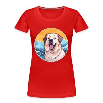 Central Asian Shepherd Dog Breed Cartoon Kawaii Wa - Women's Premium Organic T-Shirt - red - Front - Mia (176cm)