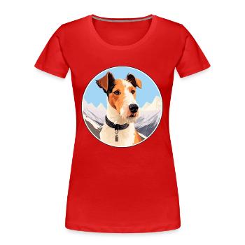 Foxterrier Glatte Hunderasse Cartoon Kawaii Waterc - Frauen Premium Bio T-Shirt - Rot - Vorne - Mia (176cm)