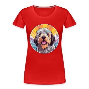 Middle Asian Ovtcharka Dog Breed Cartoon Kawaii Wa - Women's Premium Organic T-Shirt - red - Front - Mia (176cm)