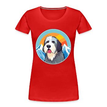 Picardie Schäferhund Hund Rasse Cartoon Kawaii Watercol - Frauen Premium Bio T-Shirt - Rot - Vorne - Mia (176cm)