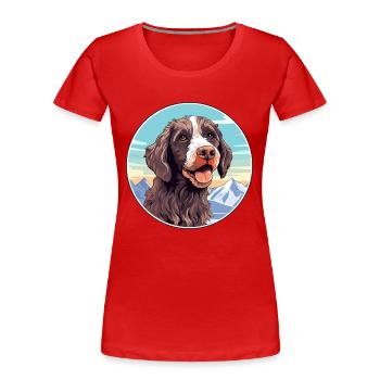 Pudelpointer chien race dessin animé Kawaii aquarelle - T-shirt bio Premium Femme - rouge - Devant - Mia (176cm)