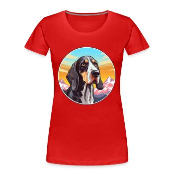 Russischer Harlekin Hund Rasse Cartoon Kawaii W - Frauen Premium Bio T-Shirt - Rot - Vorne - Mia (176cm)