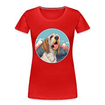 Spinone Italiano Dog Breed Cartoon Kawaii Watercol - Women's Premium Organic T-Shirt - red - Front - Mia (176cm)