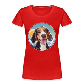 Vanjari Hund Rasse Cartoon Kawaii Aquarell - Frauen Premium Bio T-Shirt - Rot - Vorne - Mia (176cm)