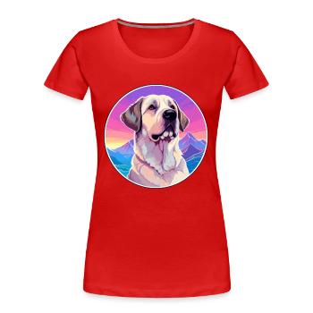 Anatolian Shepherd Dog Breed Cartoon Kawaii Waterc - Women's Premium Organic T-Shirt - red - Front - Mia (176cm)