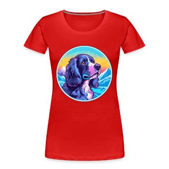 Blaue Picardie Spaniel Hunderasse Cartoon Kawaii Wate - Frauen Premium Bio T-Shirt - Rot - Vorne - Mia (176cm)
