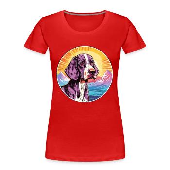 Auvergne Pointer chien race Cartoon Kawaii Watercol - T-shirt bio Premium Femme - rouge - Devant - Mia (176cm)