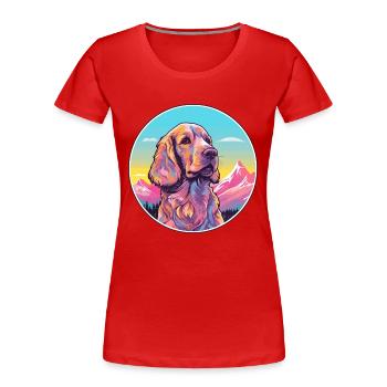 Anglais Cocker Épagneul chien race Cartoon Kawaii Wa - T-shirt bio Premium Femme - rouge - Devant - Mia (176cm)