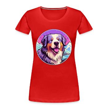 Carpathian Shepherd Dog Breed Cartoon Kawaii Water - Women's Premium Organic T-Shirt - red - Front - Mia (176cm)