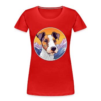 Foxterrier Glatte Hunderasse Cartoon Kawaii Waterc - Frauen Premium Bio T-Shirt - Rot - Vorne - Mia (176cm)