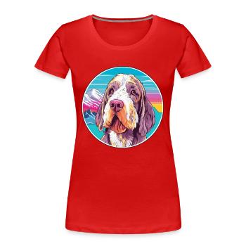 Spinone Italiano Purebred Dog Breed Cartoon Kawaii - Women's Premium Organic T-Shirt - red - Front - Mia (176cm)