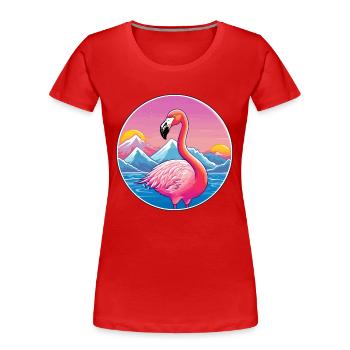 Flamant rose aquarelle dessin animé kawaii animal animal Colo - T-shirt bio Premium Femme - rouge - Devant - Mia (176cm)