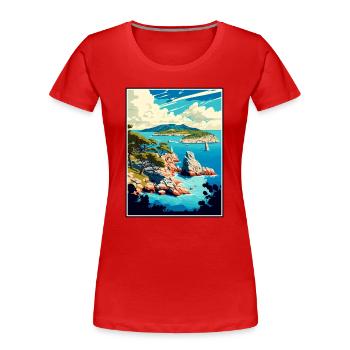 Paklinski Inseln Kroatien Vintage Reiseposter - Frauen Premium Bio T-Shirt - Rot - Vorne - Mia (176cm)