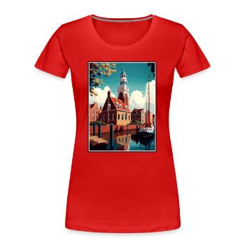 Enkhuizen Niederlande Vintage Reiseposter WPA - Frauen Premium Bio T-Shirt - Rot - Vorne - Mia (176cm)