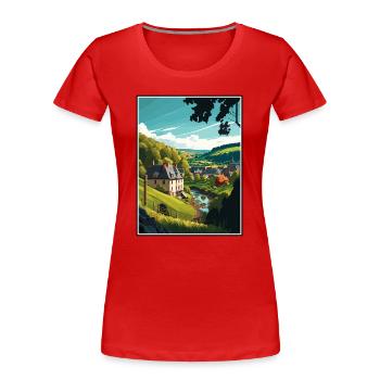 Ardennen Frankreich Vintage Reiseposter WPA Souvenir - Frauen Premium Bio T-Shirt - Rot - Vorne - Mia (176cm)