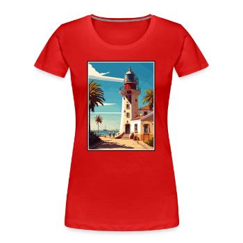 Faro Portugal Vintage voyage affiche WPA Souvenir - T-shirt bio Premium Femme - rouge - Devant - Mia (176cm)