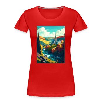 Ardennen Frankreich Vintage Reiseposter WPA Souvenir - Frauen Premium Bio T-Shirt - Rot - Vorne - Mia (176cm)