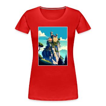Saint-Marin Italie Vintage voyage affiche Souvenir - T-shirt bio Premium Femme - rouge - Devant - Mia (176cm)