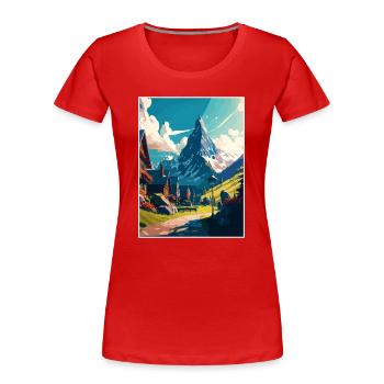 Grindelwald Schweiz Vintage Reiseposter WPA - Frauen Premium Bio T-Shirt - Rot - Vorne - Mia (176cm)