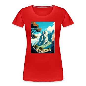 Paklenica Kroatien Vintage Reiseposter Souvenir - Frauen Premium Bio T-Shirt - Rot - Vorne - Mia (176cm)