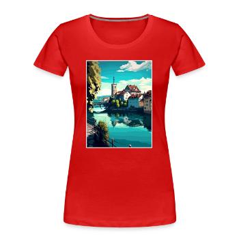 Schaffhausen Schweiz Vintage Reiseposter WPA - Frauen Premium Bio T-Shirt - Rot - Vorne - Mia (176cm)