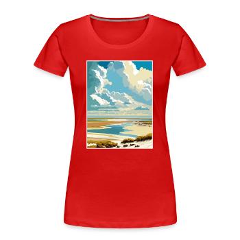 Wattenmeer Niederlande Vintage Reiseposter WPA - Frauen Premium Bio T-Shirt - Rot - Vorne - Mia (176cm)