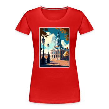 Breda Niederlande Vintage Reiseposter Souvenir - Frauen Premium Bio T-Shirt - Rot - Vorne - Mia (176cm)