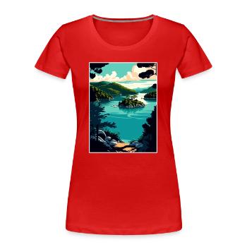 Mljet Nationalpark Kroatien Vintage Reiseposter - Frauen Premium Bio T-Shirt - Rot - Vorne - Mia (176cm)
