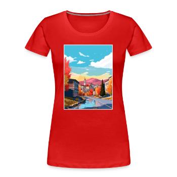 Sarajevo Bosnie-Herzégovine chambre affiche de voyage - T-shirt bio Premium Femme - rouge - Devant - Mia (176cm)