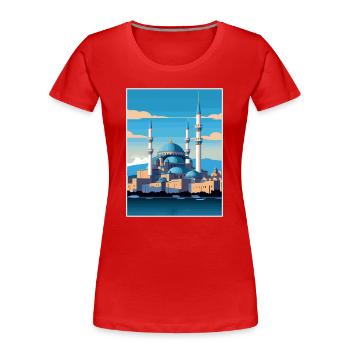 Istanbul Dekoration Türkei Vintage Reiseposter - Frauen Premium Bio T-Shirt - Rot - Vorne - Mia (176cm)