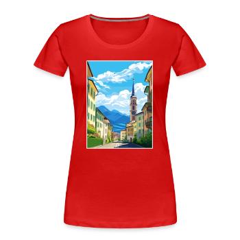 Bozen Italien Vintage Reiseposter WPA Souvenir - Frauen Premium Bio T-Shirt - Rot - Vorne - Mia (176cm)