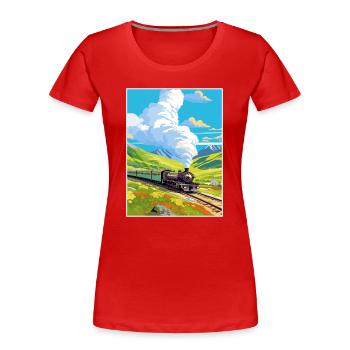 Orient Express Europe déco Vintage Affiche de voyage - T-shirt bio Premium Femme - rouge - Devant - Mia (176cm)