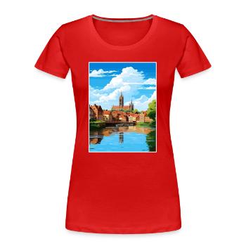 Amiens Frankreich Vintage Reiseplakat WPA Souvenir - Frauen Premium Bio T-Shirt - Rot - Vorne - Mia (176cm)