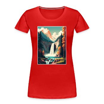 Jauns Falls Suisse Vintage voyage affiche WPA - T-shirt bio Premium Femme - rouge - Devant - Mia (176cm)