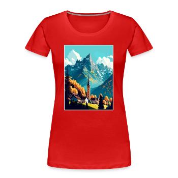 Berchtesgaden Germany Vintage Travel Poster WPA - Women's Premium Organic T-Shirt - red - Front - Mia (176cm)