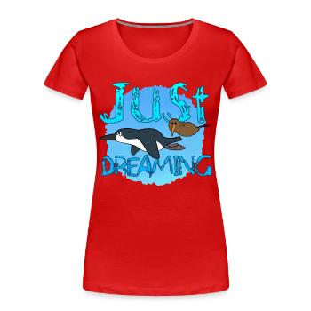 Juste rêver - T-shirt bio Premium Femme - rouge - Devant - Mia (176cm)
