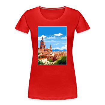 Murica Espagne Vintage voyage affiche WPA Souvenir - T-shirt bio Premium Femme - rouge - Devant - Mia (176cm)